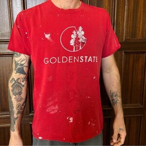 Red & white Golden State Lumber & Building Materials comfy thrashed T-shirt